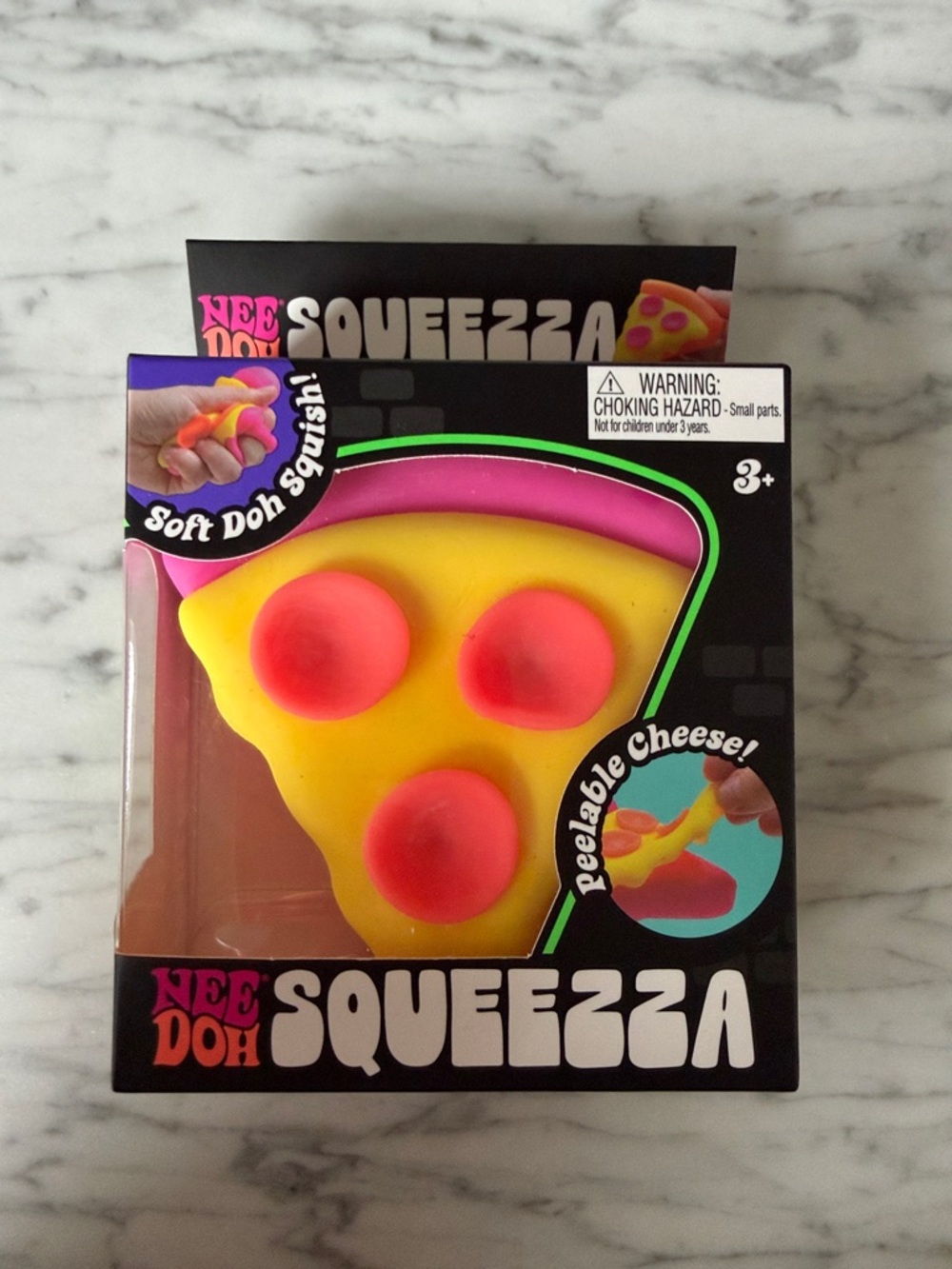 Nee Doh Squeezza Pizza Squishy Toy - Yellow & Pink